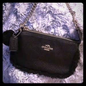 Coach Fur Trimmed Clutch